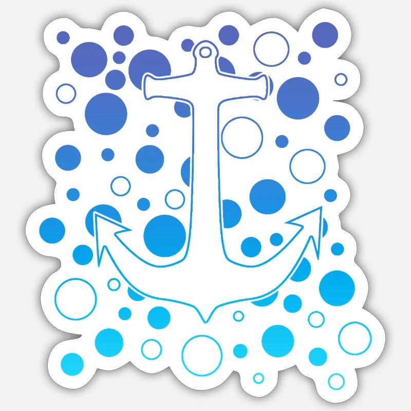 Ocean Anchor Bubbles - Sticker size S (10 x 10 cm) - white matte