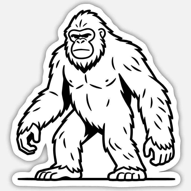 Sasquatch - Sticker Größe S (10 x 10 cm) - Mattweiß