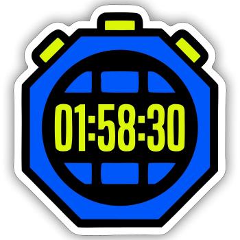 Stopwatch Best Time Half Marathon - Sticker size S (10 x 10 cm) - white matte - Front