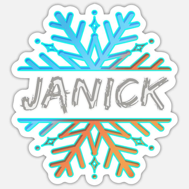 Janick - Sticker Größe S (10 x 10 cm) - Mattweiß