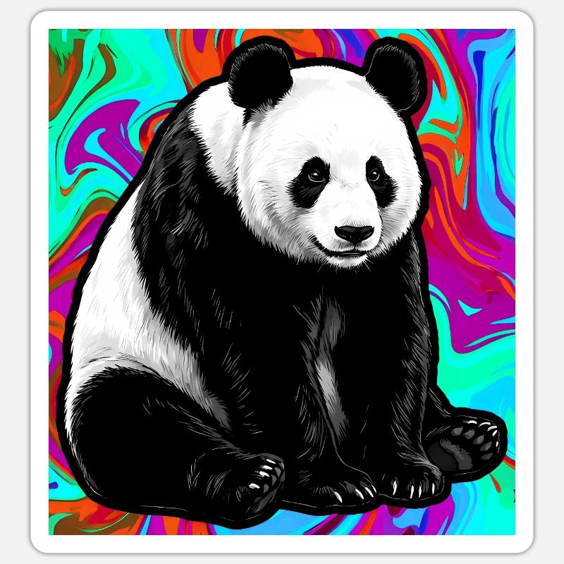 Panda - Sticker Größe S (10 x 10 cm) - Mattweiß