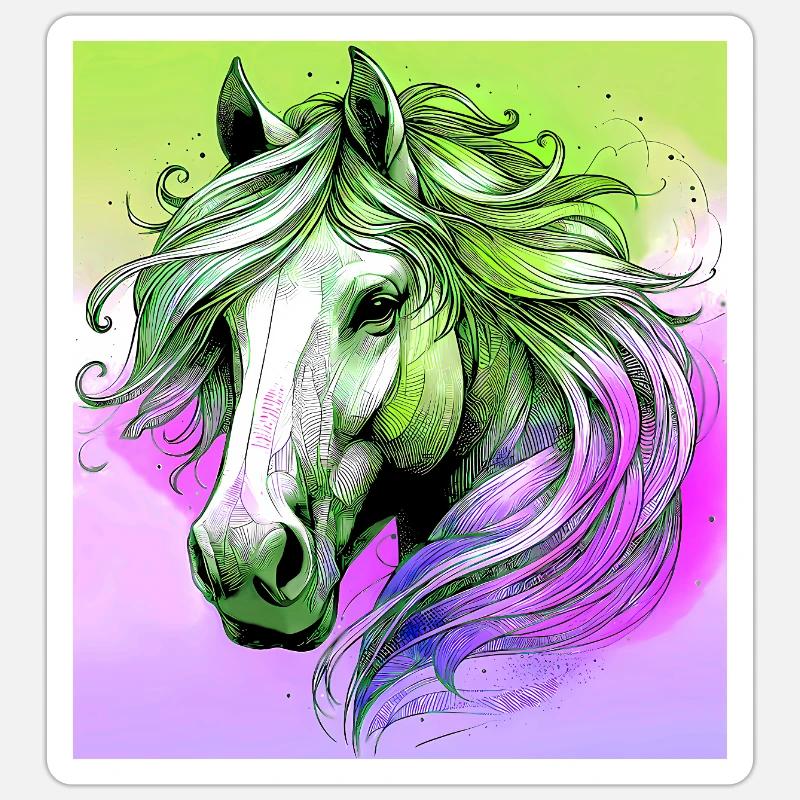 Pferd - Sticker Größe S (10 x 10 cm) - Mattweiß