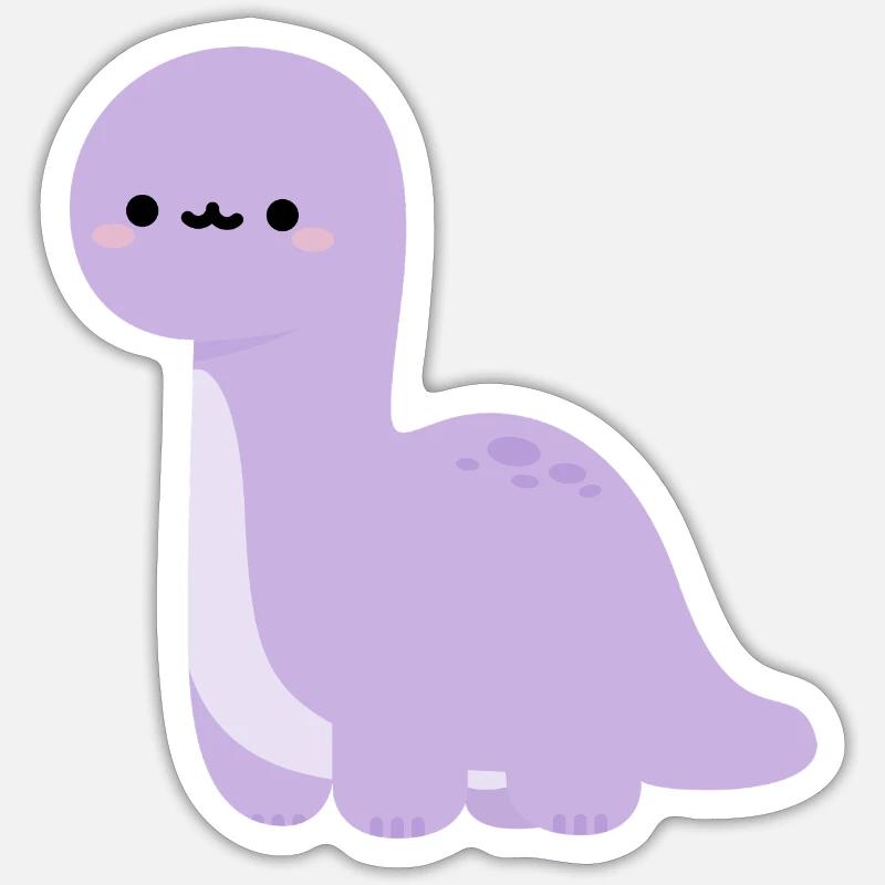 Brachiosaurus Lulu - Sticker taille S (10 x 10 cm) - blanc mat