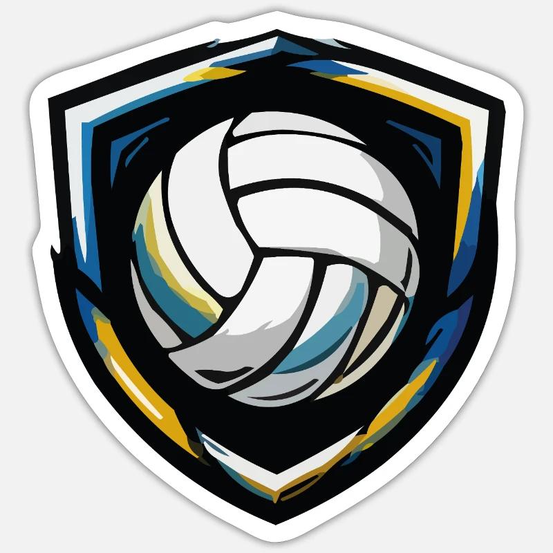Emblème du bouclier de volley-ball - Sticker taille S (10 x 10 cm) - blanc mat