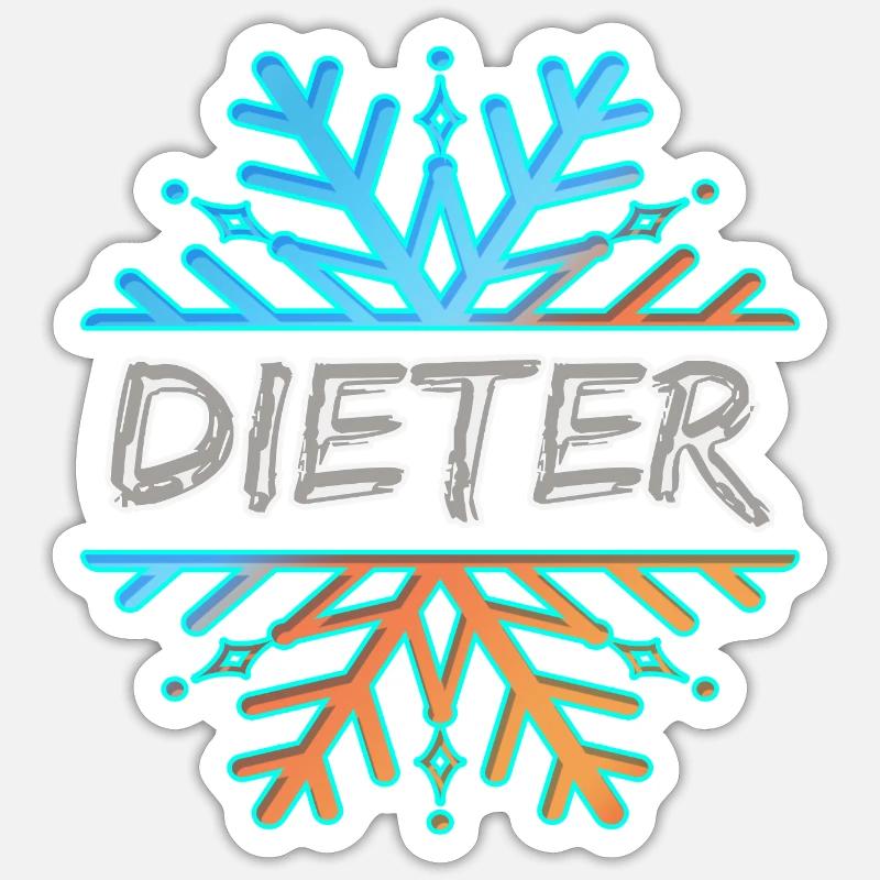 First name Dieter - Sticker size S (10 x 10 cm) - white matte