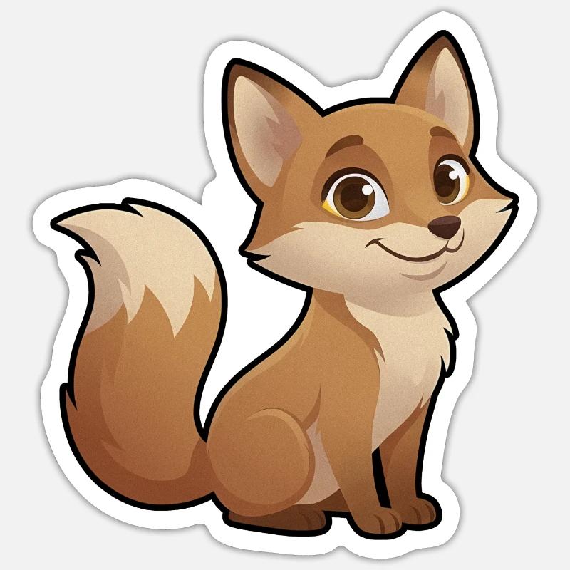 Warm cartoon fox - Sticker size S (10 x 10 cm) - white matte