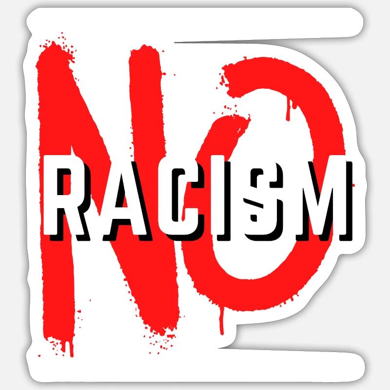No Racism Statement - Sticker Größe S (10 x 10 cm) - Mattweiß