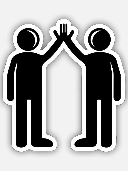 Freundschaft Beste Freunde - Sticker Größe S (10 x 10 cm) - Mattweiß