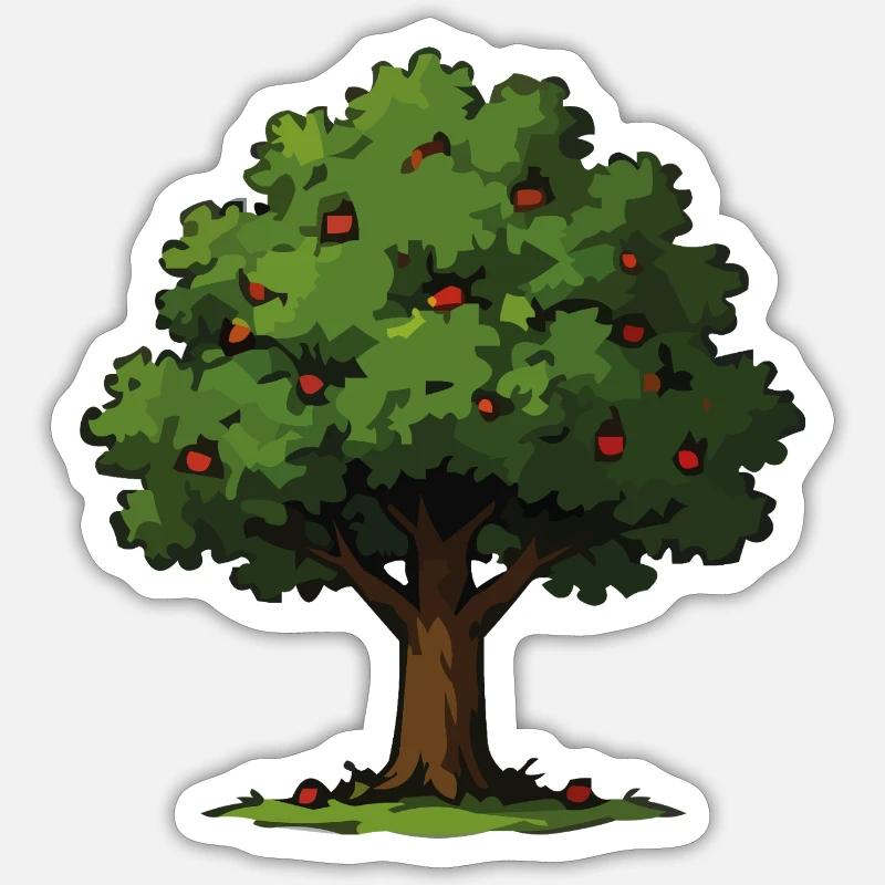 Apple tree in forest style - Sticker size S (10 x 10 cm) - white matte