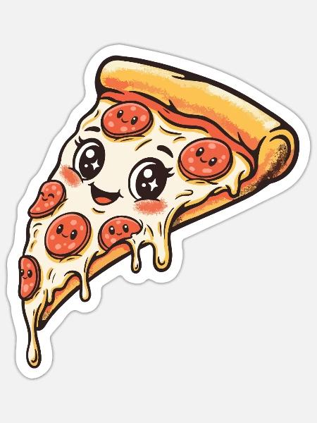 Pizza Slice - Sticker Größe S (10 x 10 cm) - Mattweiß
