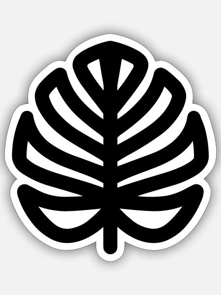 Monstera-Blatt - Sticker Größe S (10 x 10 cm) - Mattweiß