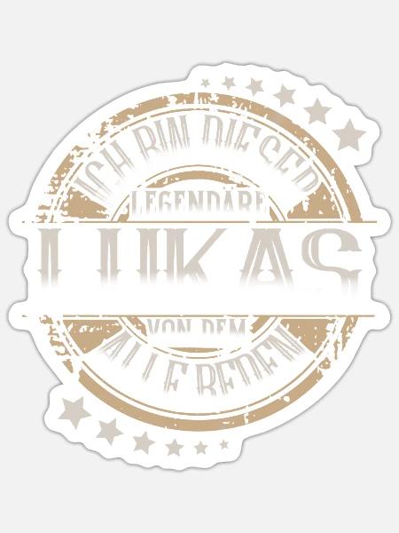 Lukas - Sticker Größe S (10 x 10 cm) - Mattweiß