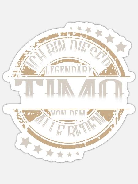 Timo - Sticker Größe S (10 x 10 cm) - Mattweiß