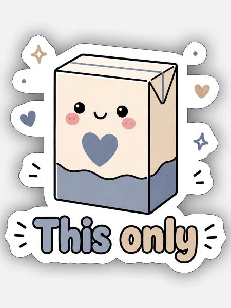 Partnerlook - 2 von 2 - Trinkpäckchen - Sticker Größe S (10 x 10 cm) - Mattweiß