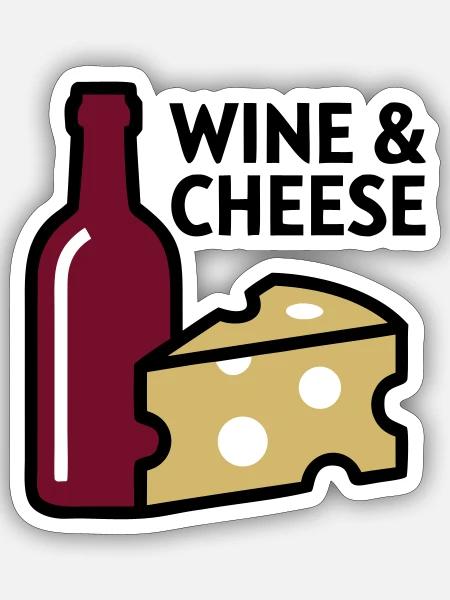 Wein Kaese Feinkost Logo - Sticker Größe S (10 x 10 cm) - Mattweiß