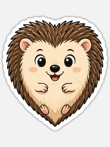 Kuscheliger Igel Herzchendesign - Sticker Größe S (10 x 10 cm) - Mattweiß