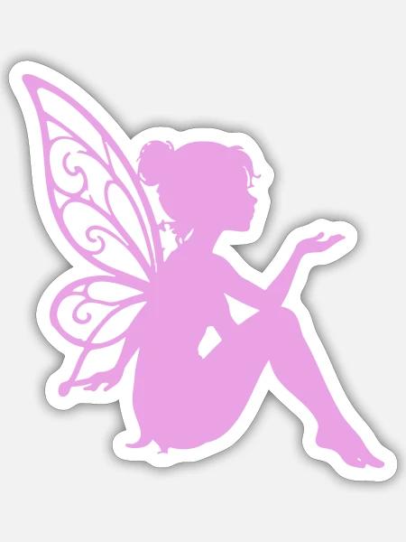 Zarte Feenheldin mit Flügeln - Sticker Größe S (10 x 10 cm) - Mattweiß