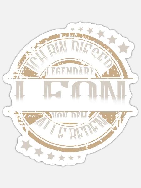 Leon - Sticker Größe S (10 x 10 cm) - Mattweiß