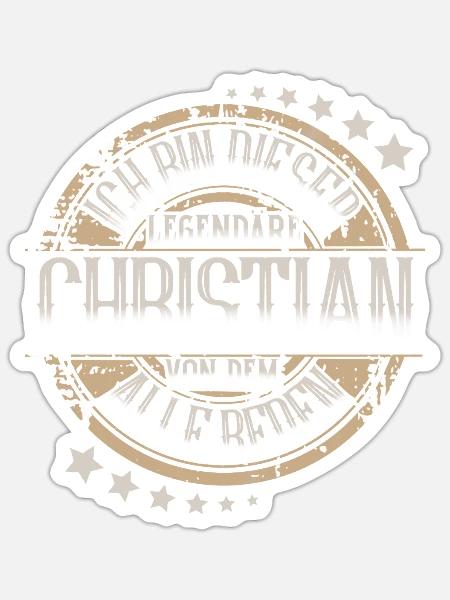 Christian - Sticker Größe S (10 x 10 cm) - Mattweiß