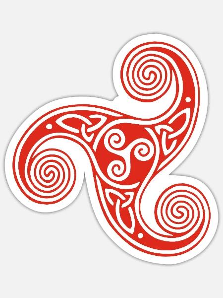 Keltisches Stammessymbol (Rot) - Sticker Größe S (10 x 10 cm) - Mattweiß