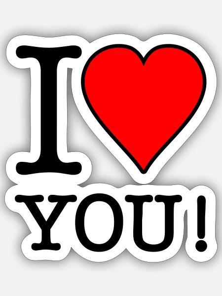 I Love you - Sticker Größe S (10 x 10 cm) - Mattweiß