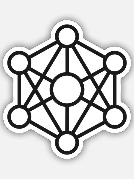 Neuronales Netzwerk-Verbindungssymbol - Sticker Größe S (10 x 10 cm) - Mattweiß