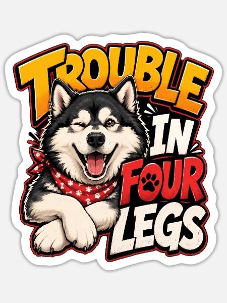 Alaskan Malamute - Sticker Größe S (10 x 10 cm) - Mattweiß