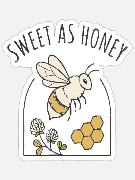 Süß wie Honig Bienenmotiv - Sticker Größe S (10 x 10 cm) - Mattweiß