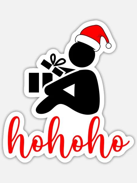 HoHoHo Santa Script - Sticker Größe S (10 x 10 cm) - Mattweiß