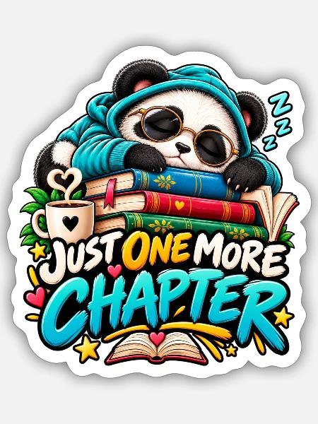 Sleepy Panda und ergänzendes Kapitel - Sticker Größe S (10 x 10 cm) - Mattweiß