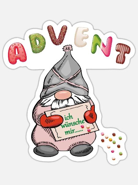 Advent - Sticker Größe S (10 x 10 cm) - Mattweiß