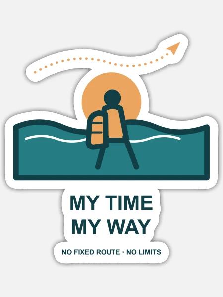 Meine Zeit Mein Weg - Sticker Größe S (10 x 10 cm) - Mattweiß