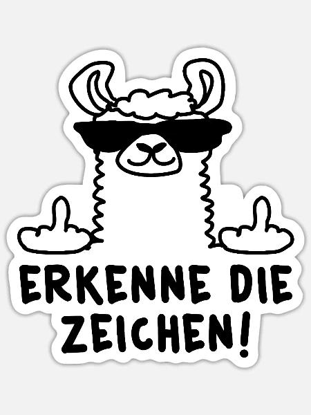 Erkenne die Zeichen Lama - Sticker Größe S (10 x 10 cm) - Mattweiß