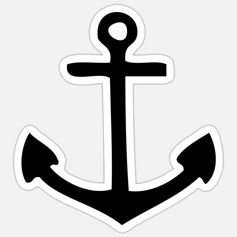 Anker - Sticker Größe S (10 x 10 cm) - Mattweiß