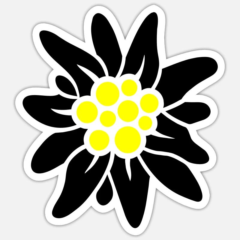 Edelweiss - Sticker taille S (10 x 10 cm) - blanc mat