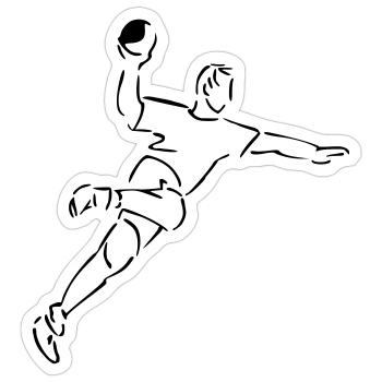 Handball - Sticker Größe S (10 x 10 cm) - Mattweiß - Vorne