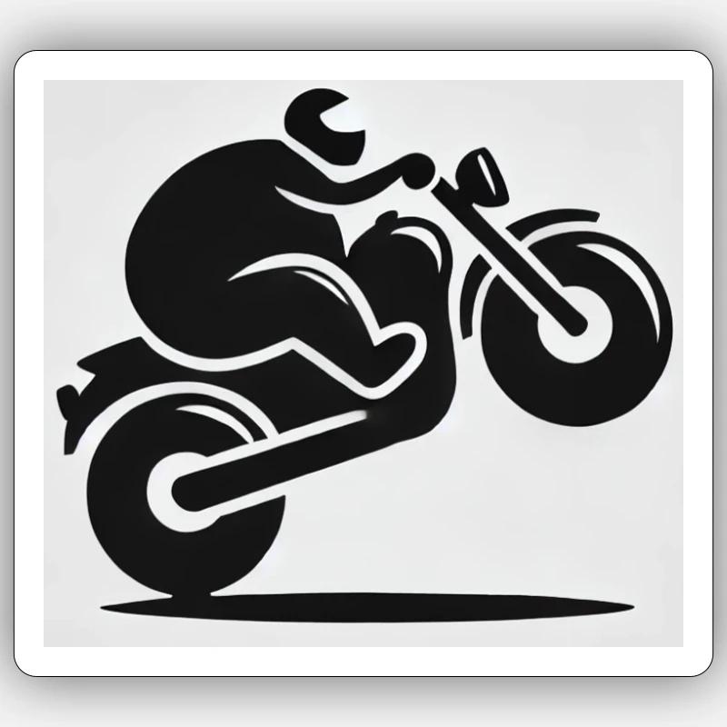 Moto1 - Sticker taille S (10 x 10 cm) - blanc mat