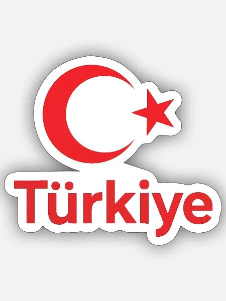 Türkische Stern-Crescent Kunst - Sticker Größe S (10 x 10 cm) - Mattweiß