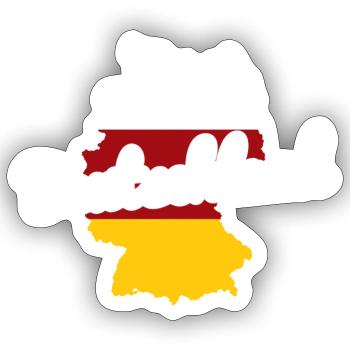 Carte de l’Allemagne - Sticker taille S (10 x 10 cm) - blanc mat - Devant