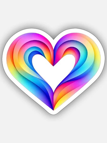 Herz - Sticker Größe S (10 x 10 cm) - Mattweiß
