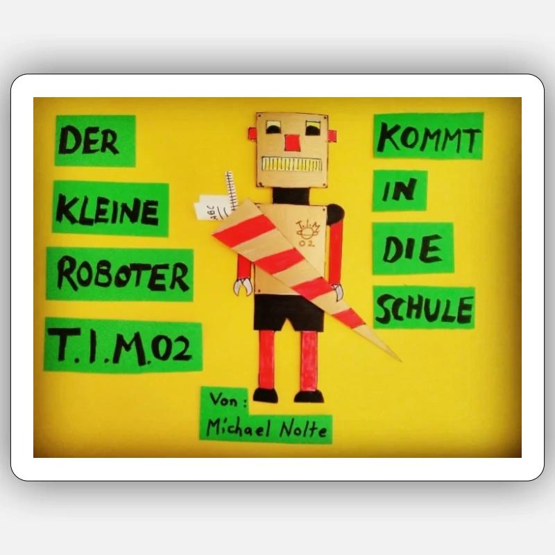 Der RoboterT.I.M.02 - Sticker Größe S (10 x 10 cm) - Mattweiß