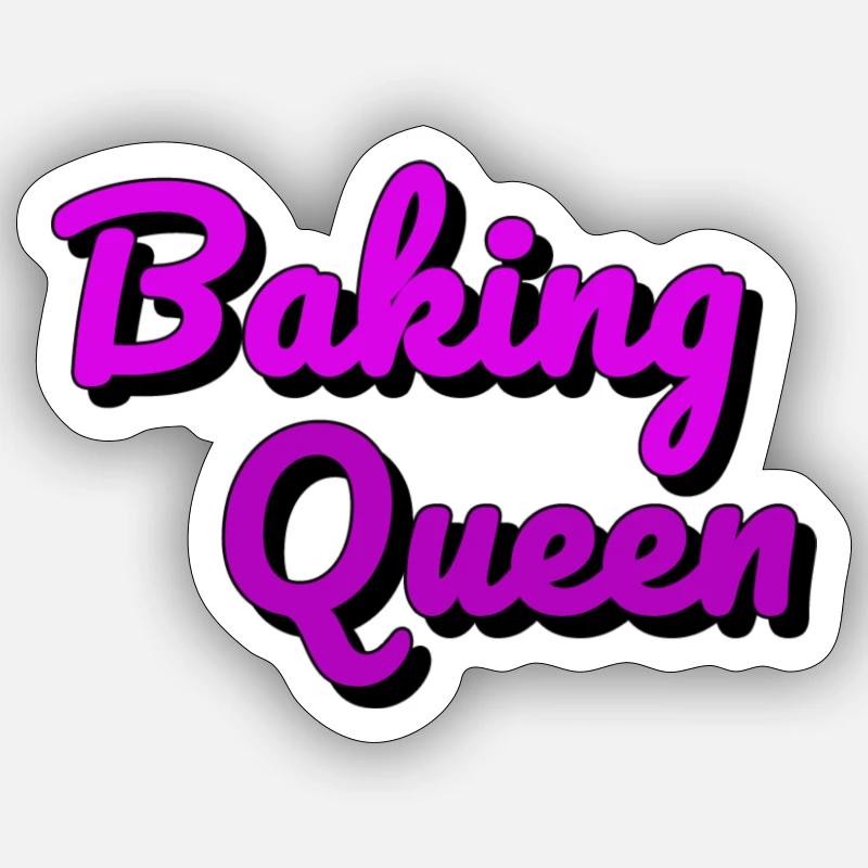 Baking Queen - Sticker Größe S (10 x 10 cm) - Mattweiß