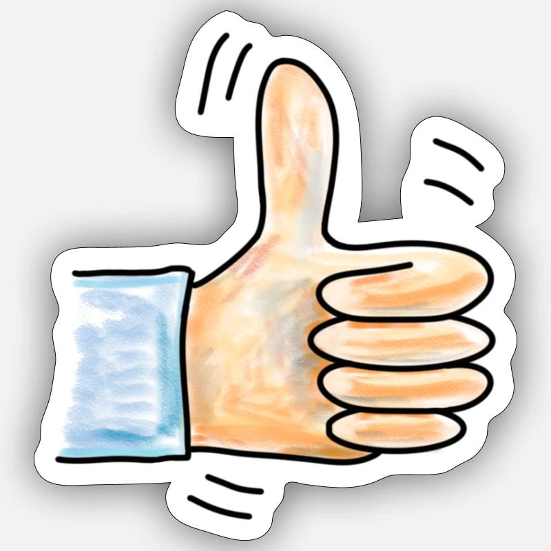 Pouces en l’air - Sticker taille S (10 x 10 cm) - blanc mat