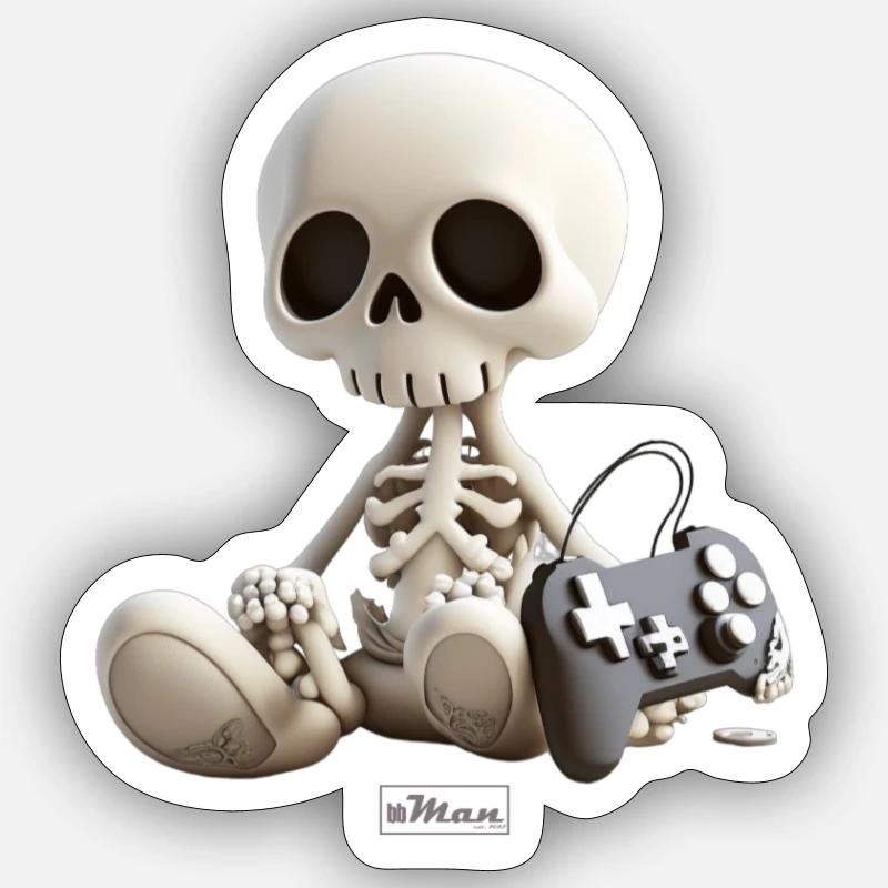 bbMan "Skully" - Sticker Größe S (10 x 10 cm) - Mattweiß