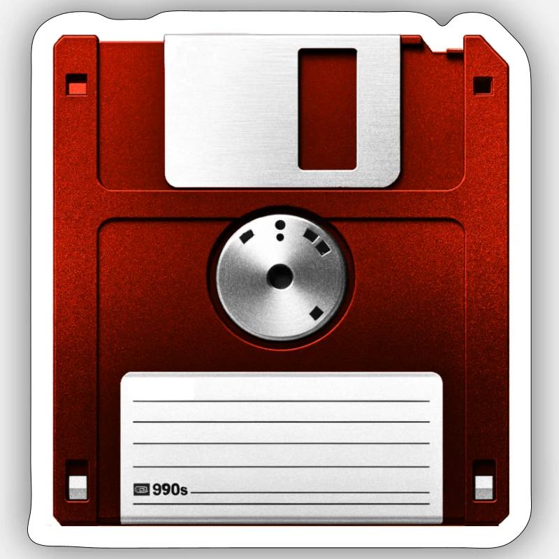 Disquette flamered - Sticker taille S (10 x 10 cm) - blanc mat