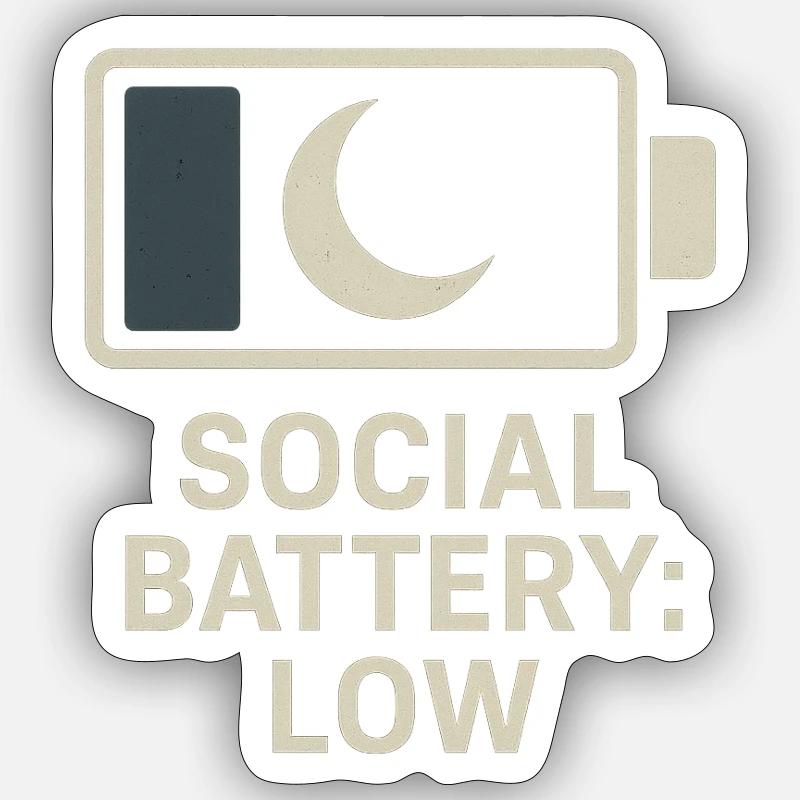 Low battery - Sticker size S (10 x 10 cm) - white matte