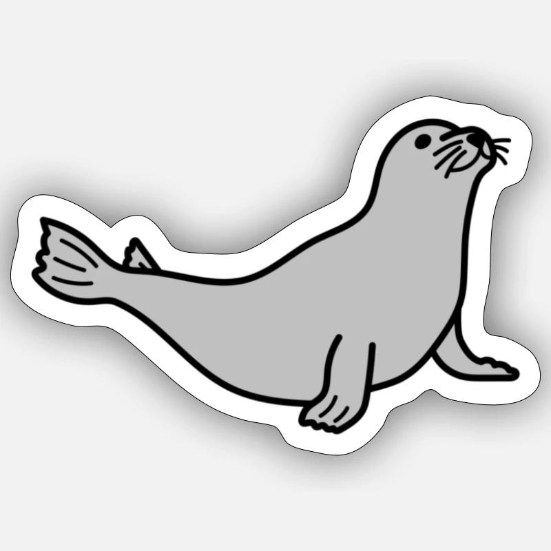 Conception de phoque marin Sticker taille S (10 x 10 cm)