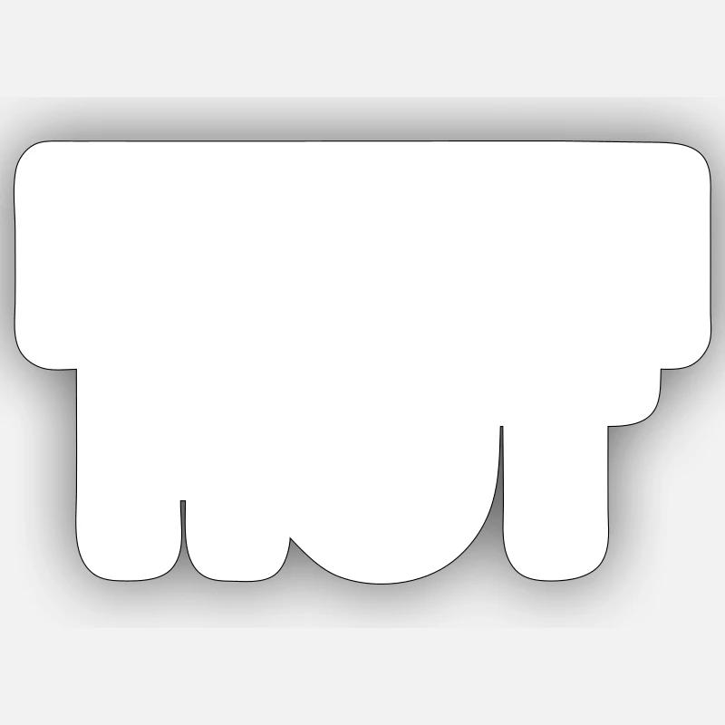 CAUTION HOT white Sticker Größe S (10 x 10 cm)