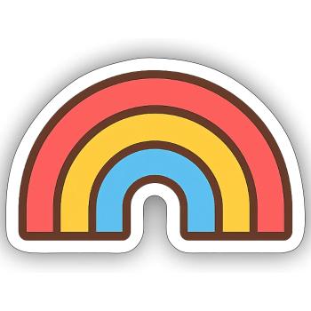 Bright retro rainbow - Sticker size S (10 x 10 cm) - white matte - Front