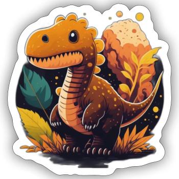 Little dinosaur - Sticker size S (10 x 10 cm) - white matte - Front